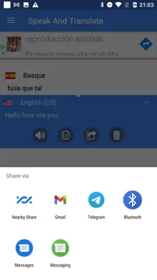 Speak And Translate android App screenshot 0