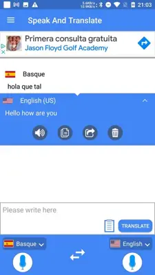 Speak And Translate android App screenshot 4