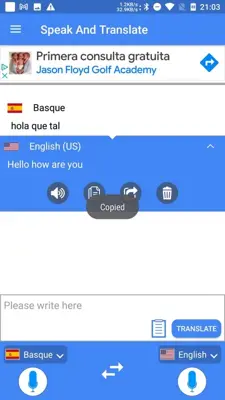 Speak And Translate android App screenshot 5